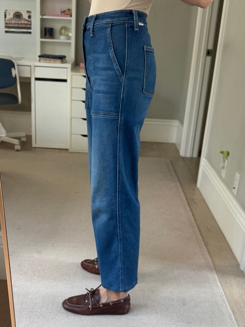 Women's High-Rise Wide-Leg Blue Jeans - Picture 2 of 6
